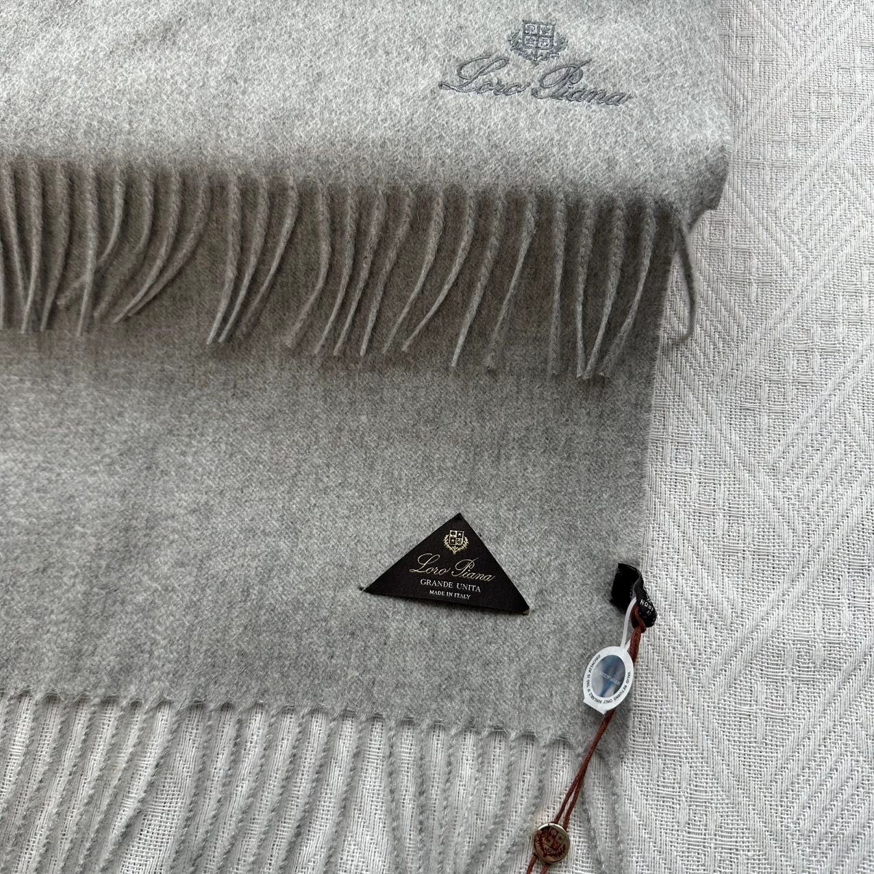 Loro Piana Unused Loro Piana Gray Cashmere Scarf Unisex Stock Size ONE SIZE - 7 Thumbnail