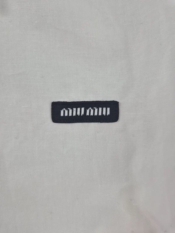 Miu Miu Miu Miu Women's White Slub Poplin Button Down Shirt Size 40 Size S / US 4 / IT 40 - 3 Thumbnail