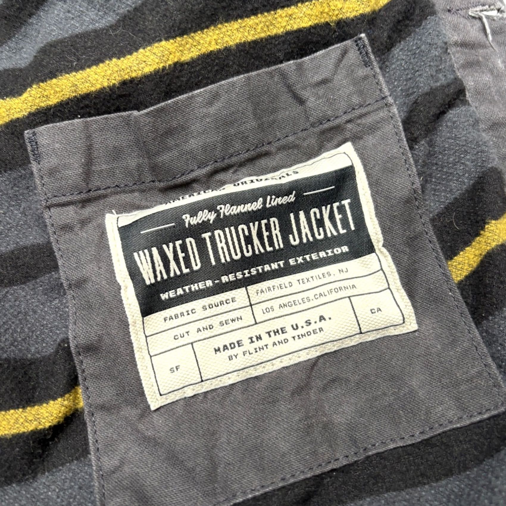 Flint And Tinder Flint and Tinder Waxed Trucker Jacket Flannel Lined Gorpcore Men's Large Size US L / EU 52-54 / 3 - 6 Thumbnail