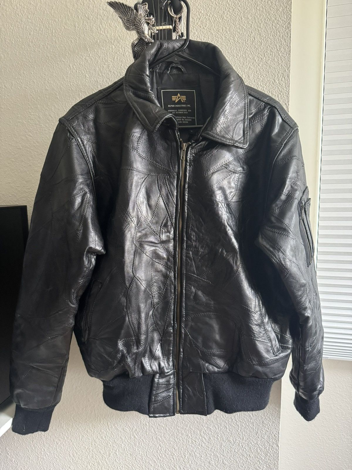 Alpha Industries Vintage Alpha Industries Leather Jacket Bomber Size M Size US M / EU 48-50 / 2 - 1 Thumbnail
