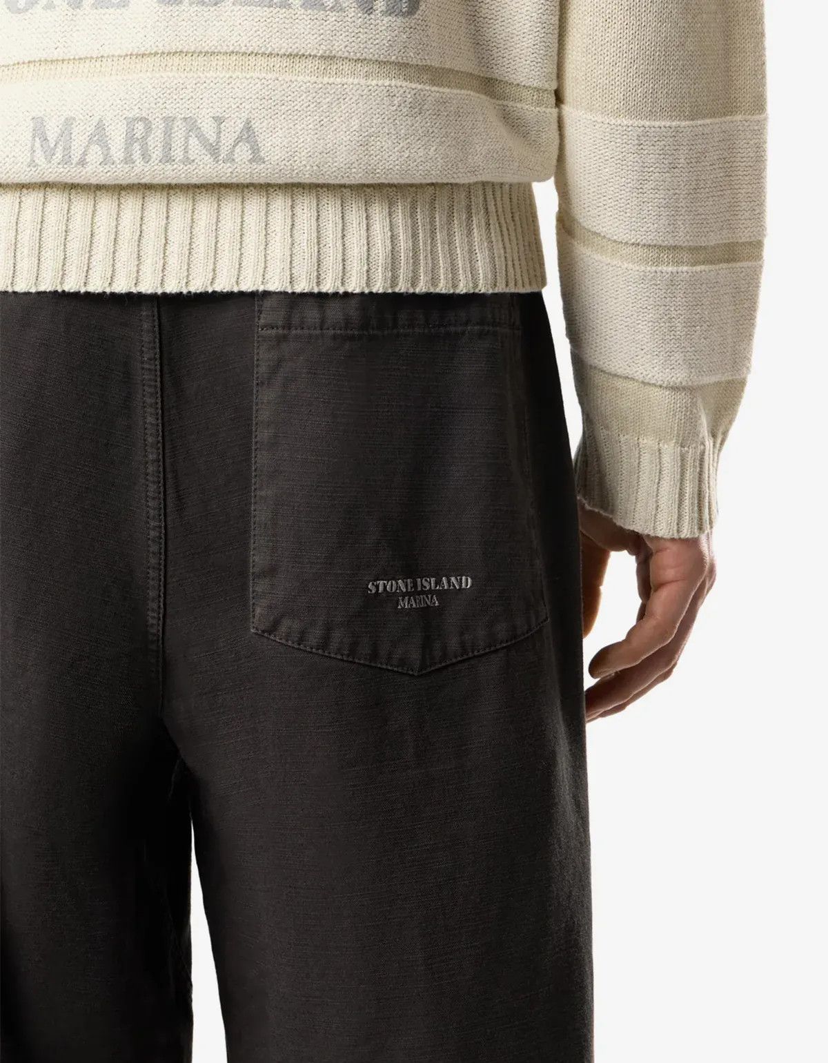 Stone Island Stone Island Marina Grey Slub Batavia-TC Trousers Size US 32 / EU 48 - 4 Thumbnail