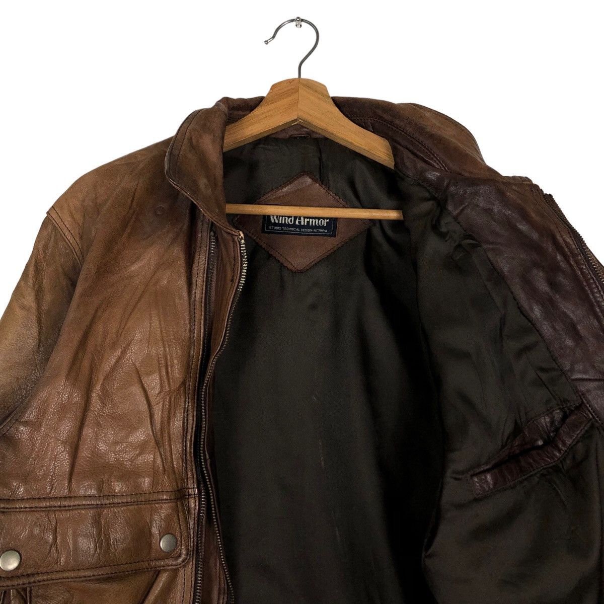 Japanese Brand 🔥Sun Faded Design Biker Jacket Leather Wind Armor Japan Size US M / EU 48-50 / 2 - 10 Thumbnail