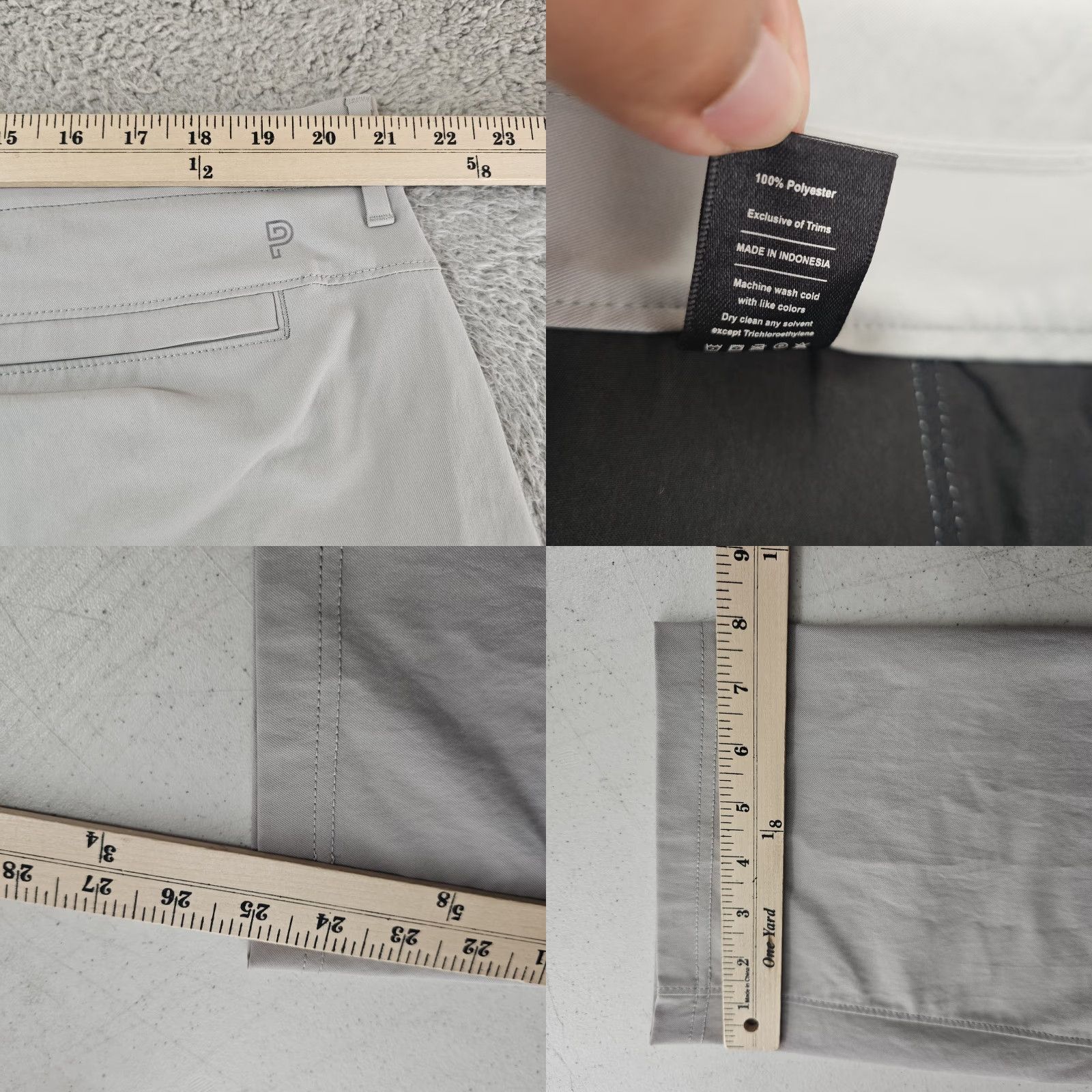 Vintage Public Rec Pants Mens 42x25 Gray Performance Stretch Polyester Golf Lightweight Size US 42 / EU 58 - 8 Thumbnail