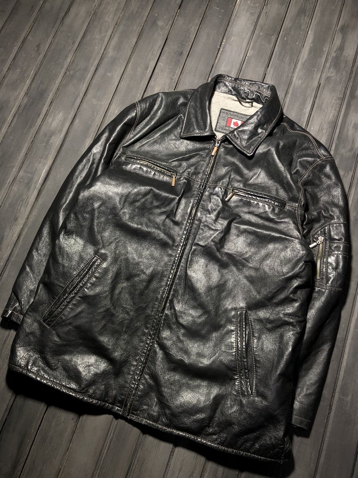 Hysteric Glamour Washed Cropped Bomber Leather Jacket Size US XL / EU 56 / 4 - 2 Thumbnail