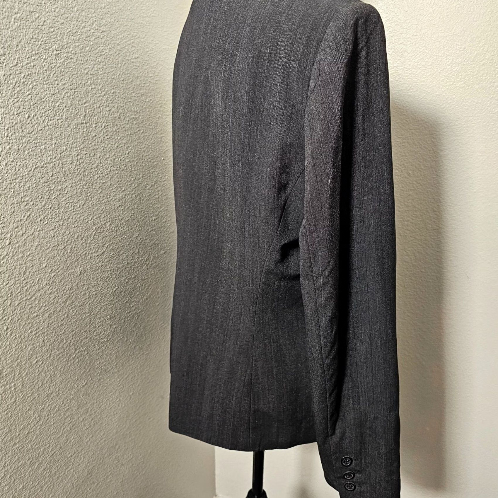 Anne Klein Anne Klein Suit Blazer Charcoal One-Button Lined Jacket Size 14 Womens Regular Sleeve Long Solid Pattern Size XL / US 12-14 / IT 48-50 - 4 Thumbnail
