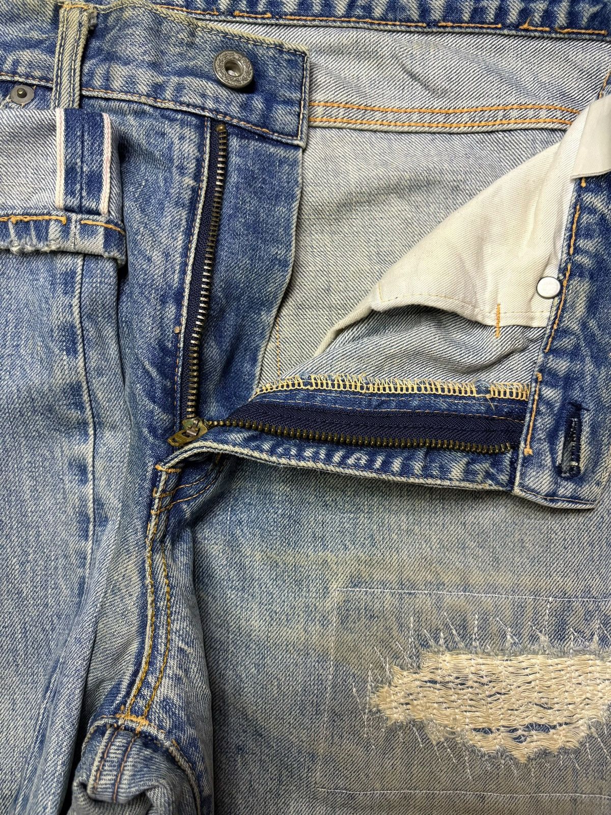 WHIZ LIMITED Vintage Japanese Brand Selvedge Mud Wash Distress Baggy Jean Size US 32 / EU 48 - 10 Thumbnail