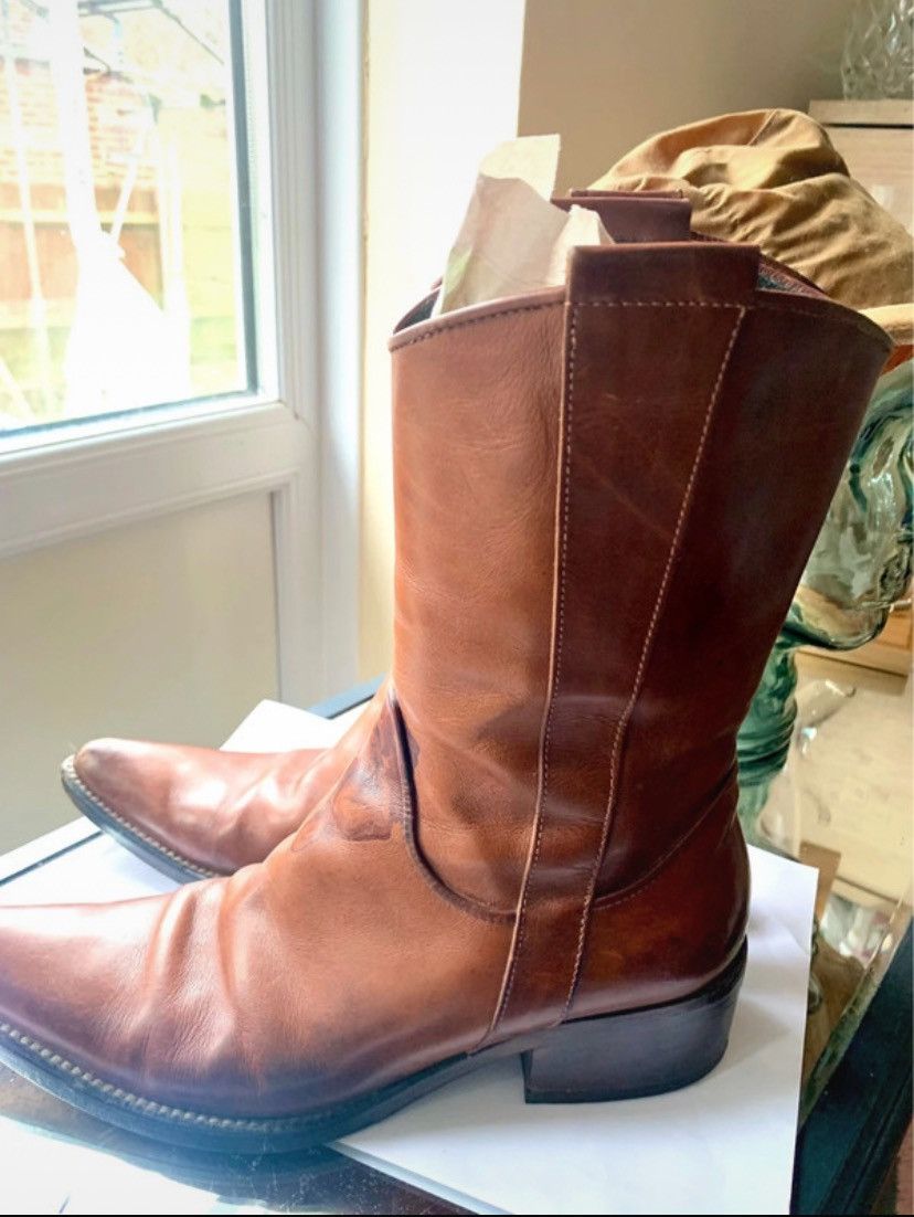Designer × Japanese Brand × Vintage Fauzian Jeunesse Brown Leather Western Size EU 37 UK 4 £325 Size US 6.5 / IT 36.5 - 5 Thumbnail