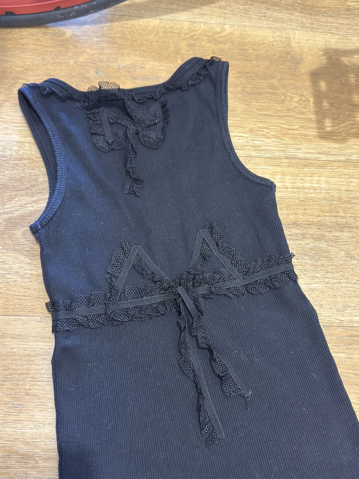 Vintage KILLAH GRUNGE CORSET RUCHES STYLE RIBBED TANK TOP Size S / US 4 / IT 40 - 6 Thumbnail