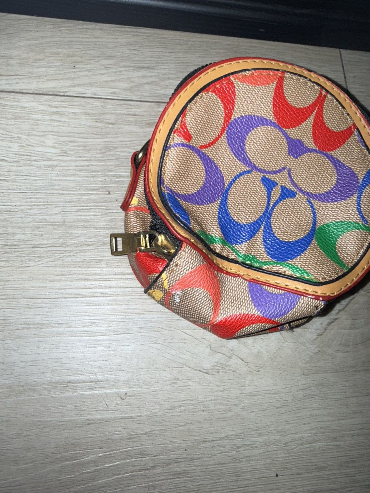 Coach × Ed Hardy × Vintage Vintage Rare Coach Hybrid Pouch In Rainbow Signature Canvas Size ONE SIZE - 4 Thumbnail