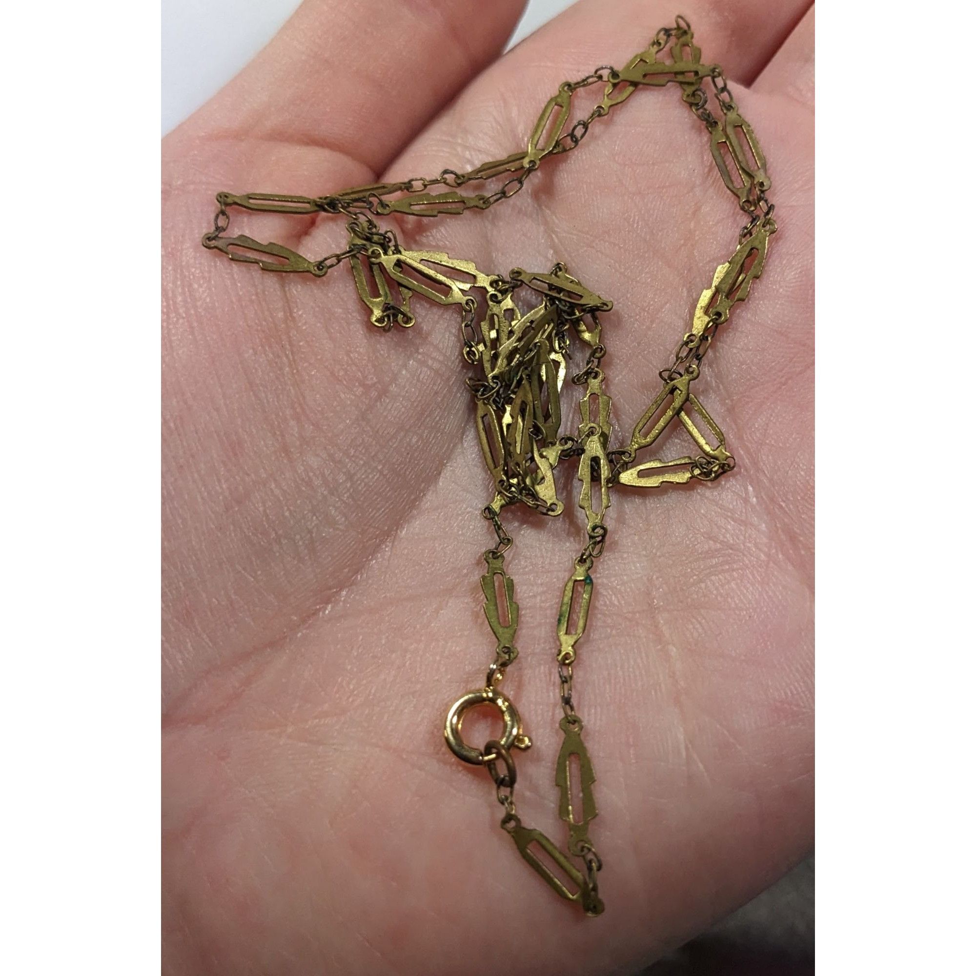 Other Distressed Unique Gold Tone Chain Link Necklace Size ONE SIZE - 6 Thumbnail