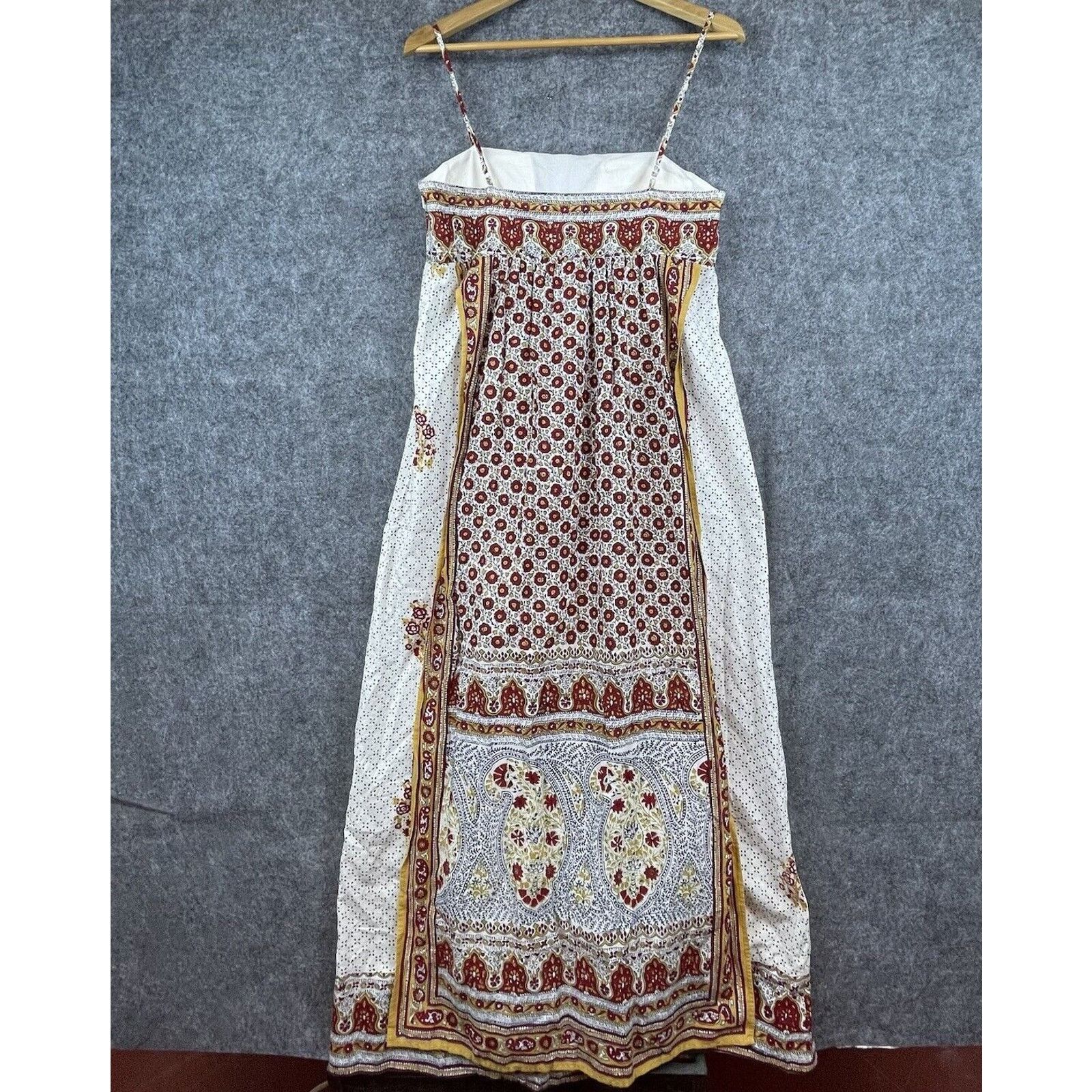 Boston Proper Muse Boston Proper Dress 10 Paisley Apron Peasant Boho Size L / US 10 / IT 46 - 2 Thumbnail