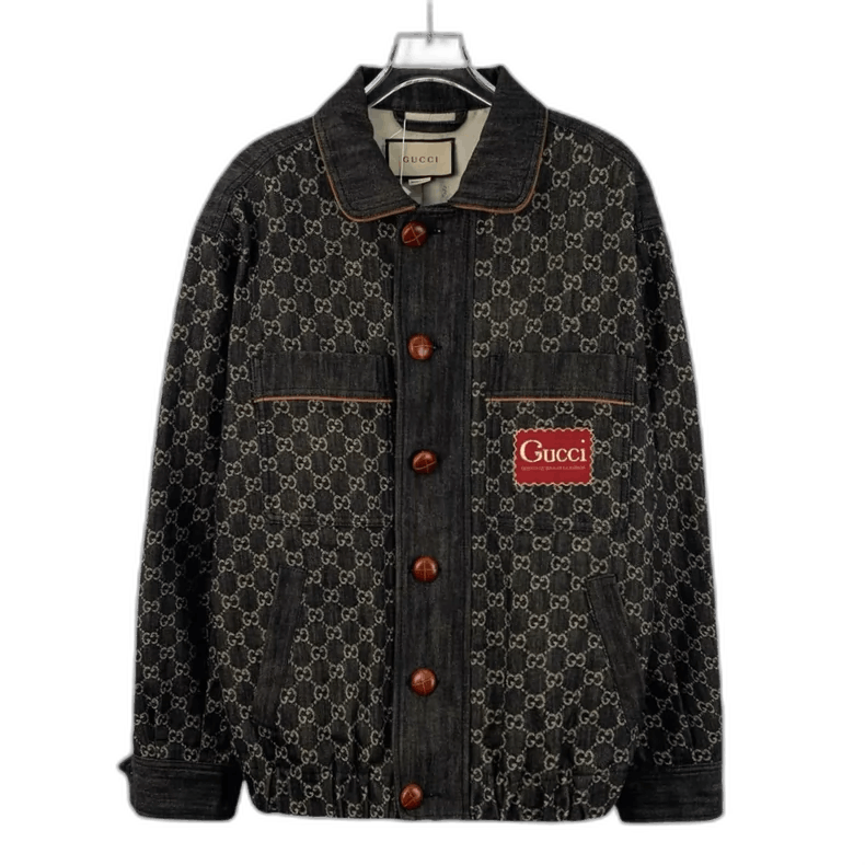 Gucci Gucci Black Logo Jean Jacket Long Sleeve-yf Size US S / EU 44-46 / 1 - 1 Thumbnail