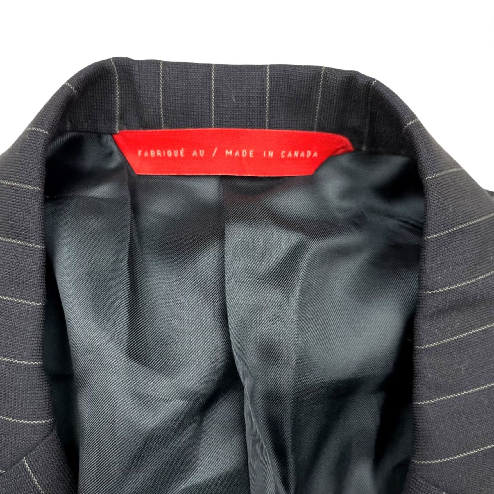 Vintage Samuelsohn Blazer Jacket Navy Blue Stripe 2-Button 42XS Wool Single-Breasted Notch Lapel Mens Regular Short Vintage: No Size 42R - 5 Thumbnail