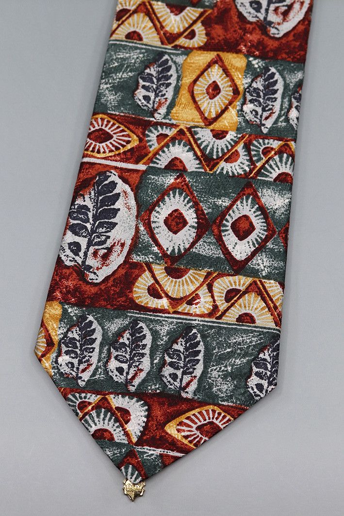 Other Vintage ALPI Silk Tie with Geometric Tribal Pattern Size ONE SIZE - 1 Thumbnail