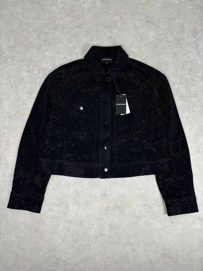 Emporio Armani SS2023 Emporio Armani Black Denim Multi-Pocket Denim Jacket Size M / US 6-8 / IT 42-44 - 1 Thumbnail