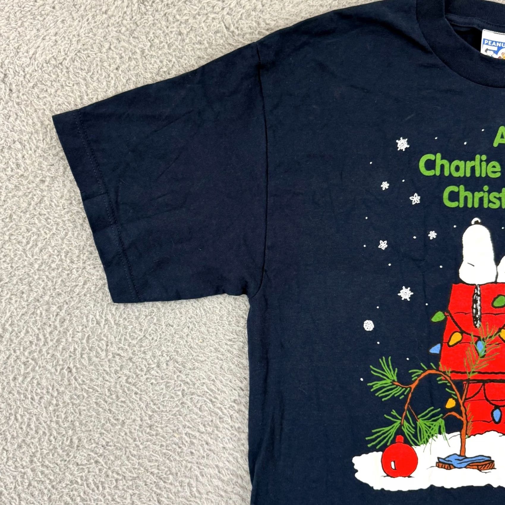 Peanuts VINTAGE Peanuts Charlie Brown Christmas T-Shirt Adult L Blue 90s 90s Mens Christmas Cartoon Logo NWT Size US L / EU 52-54 / 3 - 5 Thumbnail