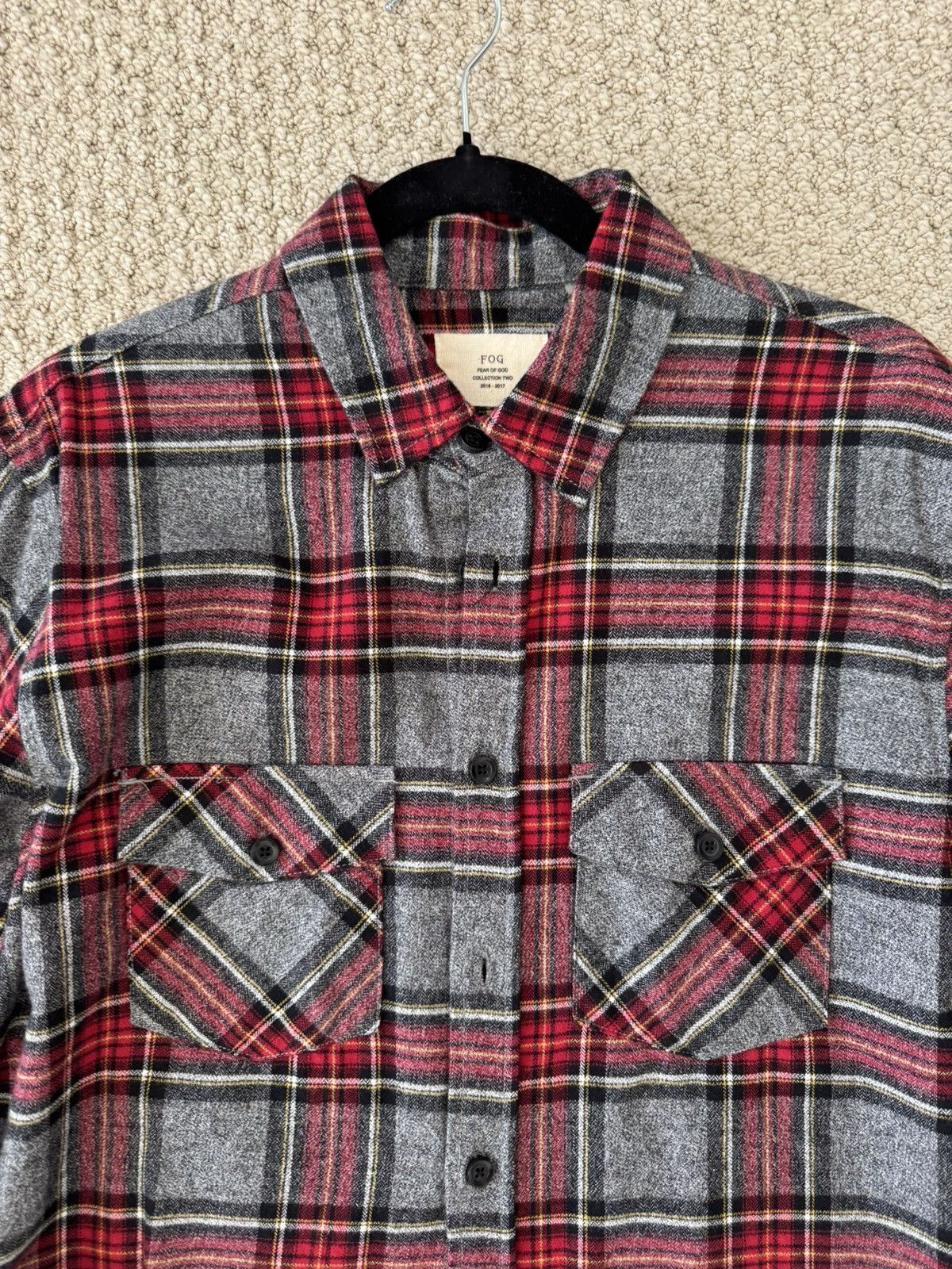Fear of God FOG Collection 2 Grey Red Flannel 2016 Size Small Size US S / EU 44-46 / 1 - 2 Thumbnail