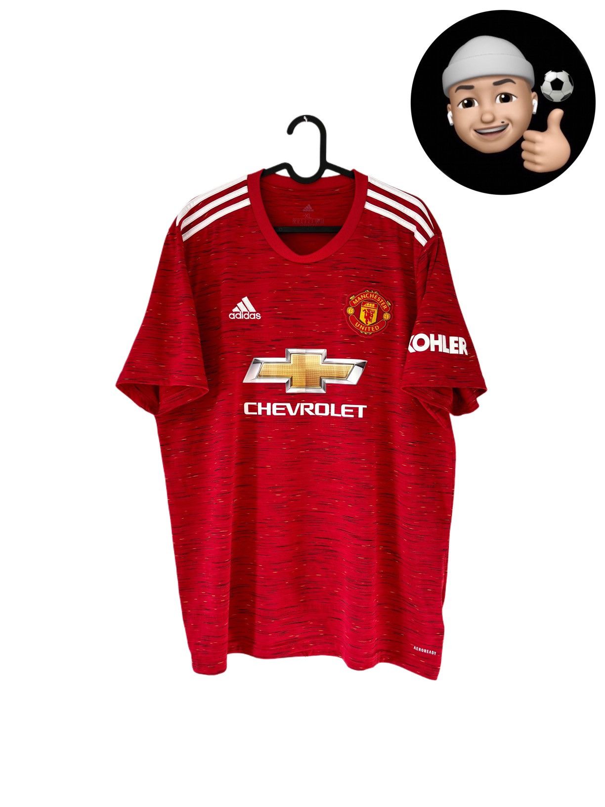 Adidas 2020 2021 Manchester United Adidas Home Kit Soccer Jersey MU Size US L / EU 52-54 / 3 - 1 Thumbnail