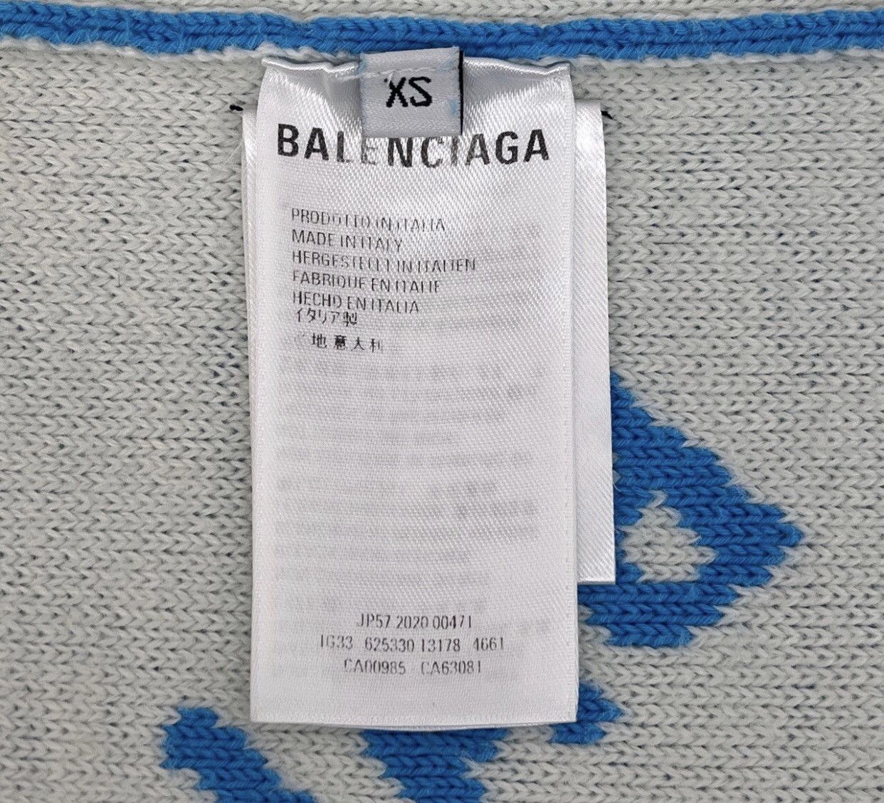 Balenciaga Balenciaga sky blue full classic logo knitted cardigan shirt Size US XS / EU 42 / 0 - 7 Thumbnail