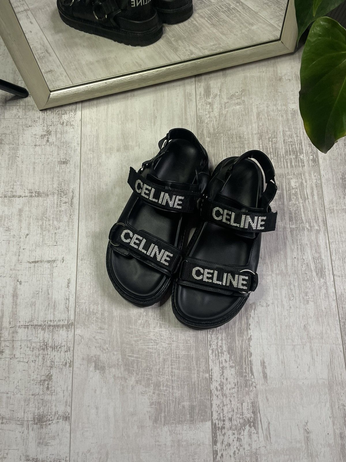 Celine Celine Bulky Black Sandals Women’s Size US 10 / IT 40 - 1 Thumbnail
