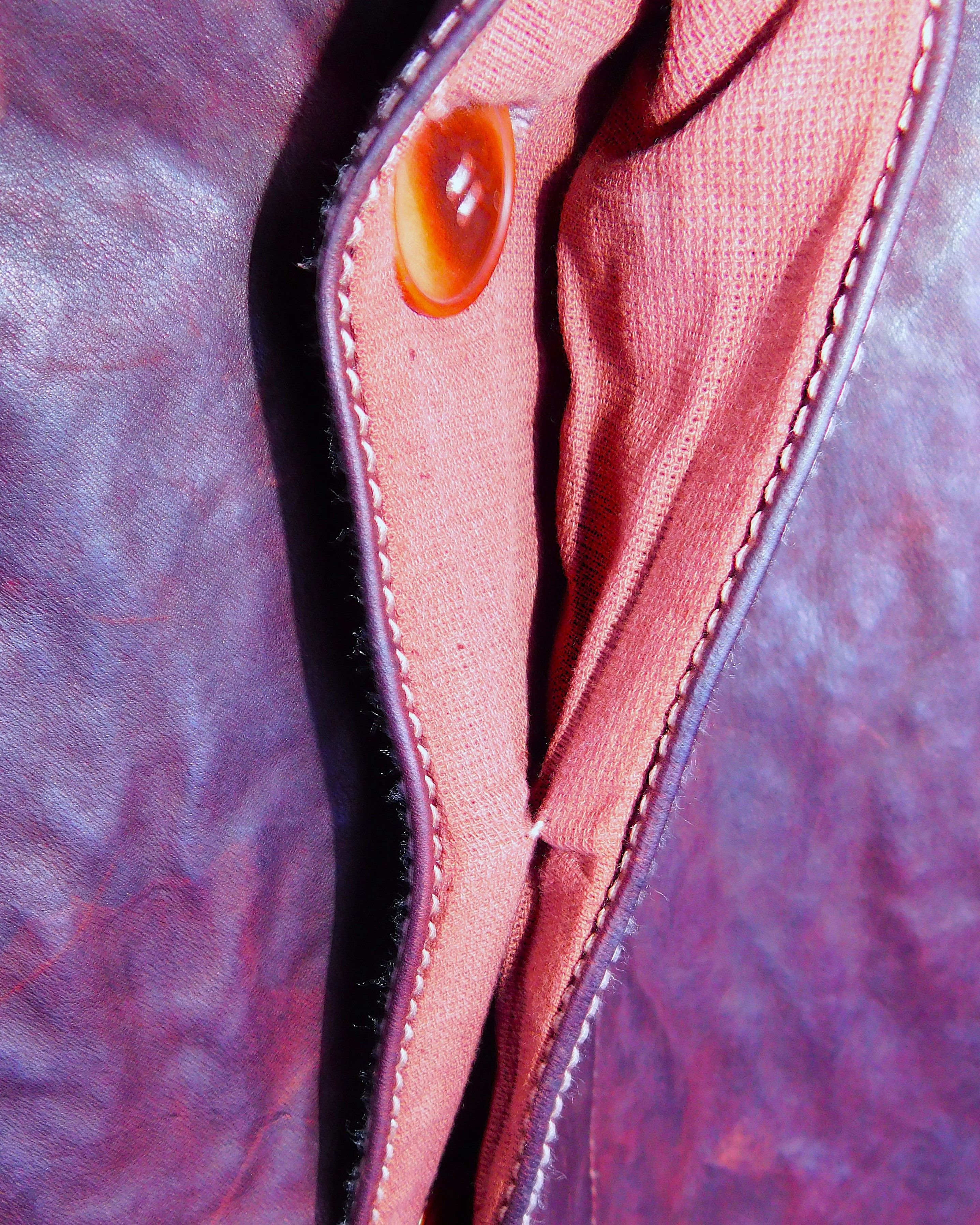 Carol Christian Poell Carol Christian Poell FW04 Long Burgundy Leather Coat Size US M / EU 48-50 / 2 - 6 Thumbnail
