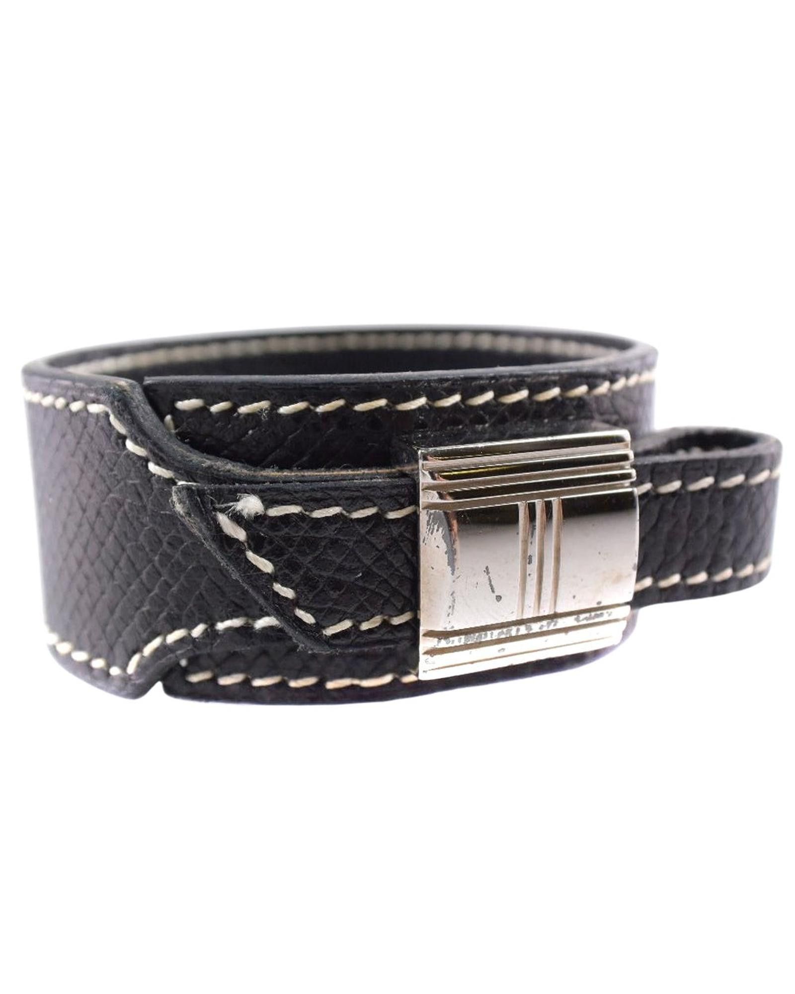 image of Classic Hermes Artemis Leather Belt in Black, Women's