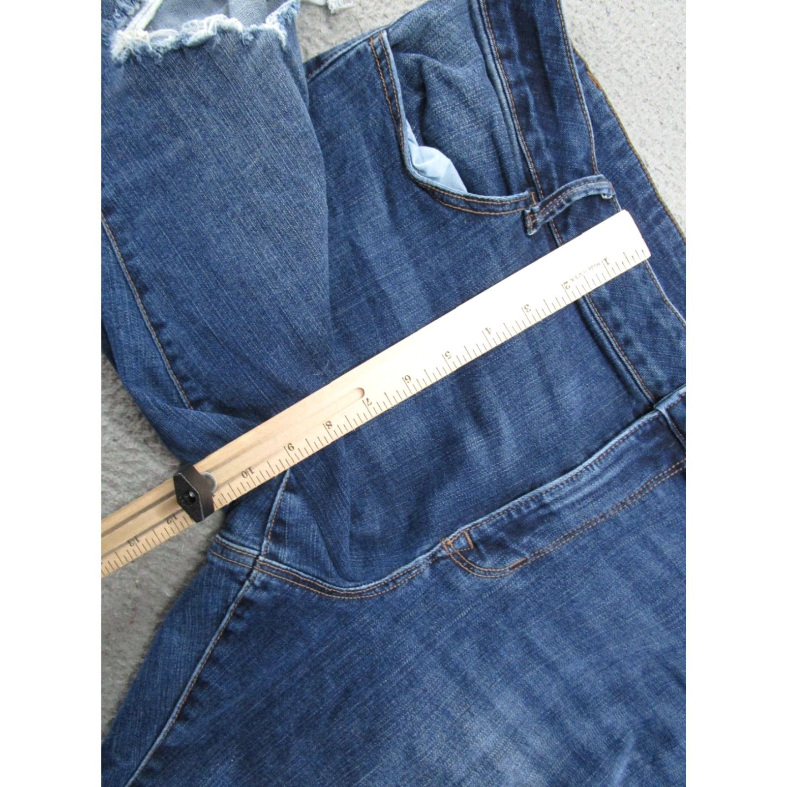 Vintage Maurices Mid Rise Denim Skinny Jeans 24W Long Blue Stretch Distressed 5-Pocket Women Jeans Size 42" / US 20 - 7 Thumbnail