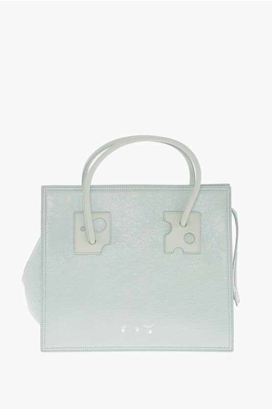 関税送料込【Off-White】BURROW トートバッグ Marble Effect Off-White Marble Effect Leather BURROW Tote Bag women