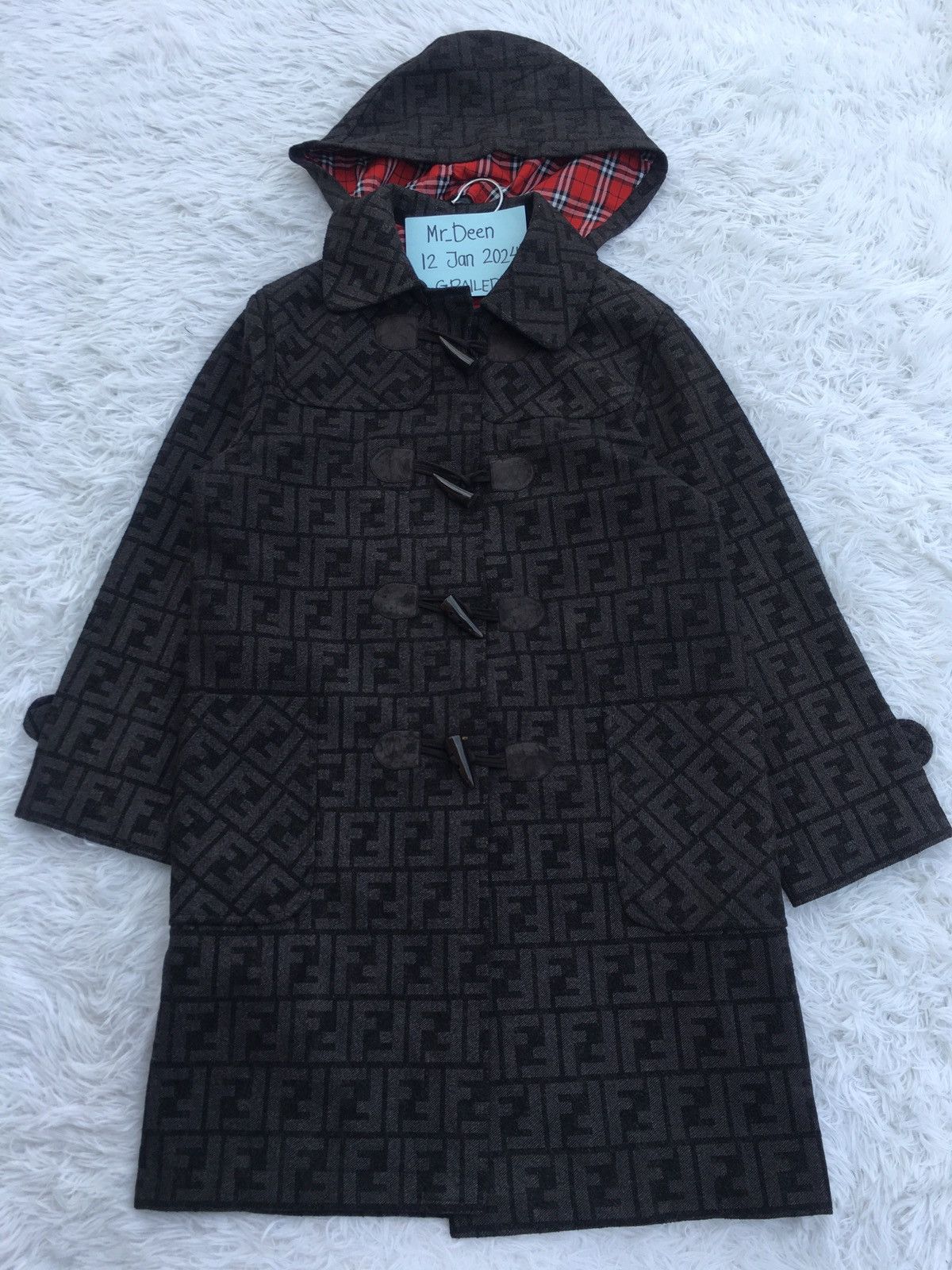 Fendi Rare Vintage FENDI Monogram Hooded Wool Coat/ Jacket Size US S / EU 44-46 / 1 - 6 Thumbnail