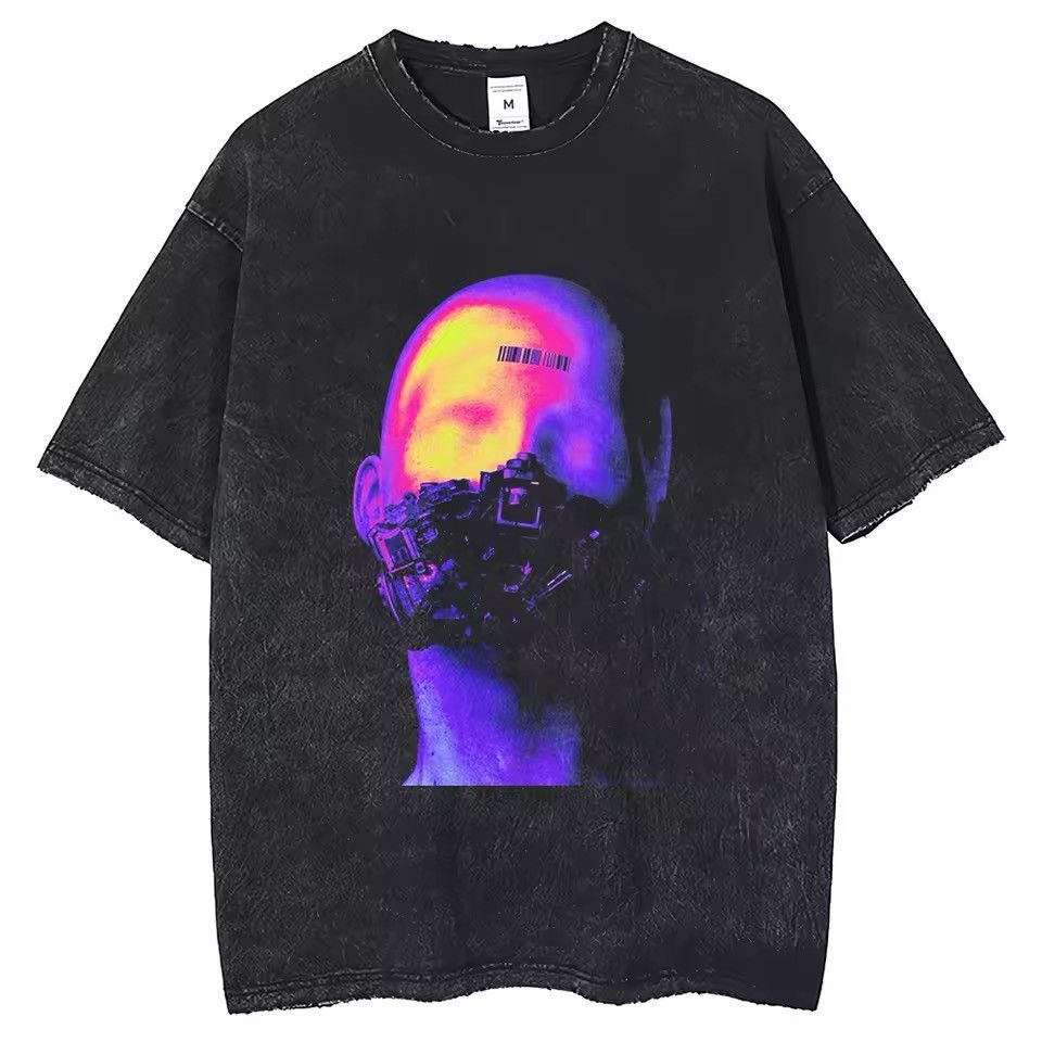 Designer × Vintage Design Abstract Graphic Washed T Shirt y2k Size US XL / EU 56 / 4 - 1 Thumbnail