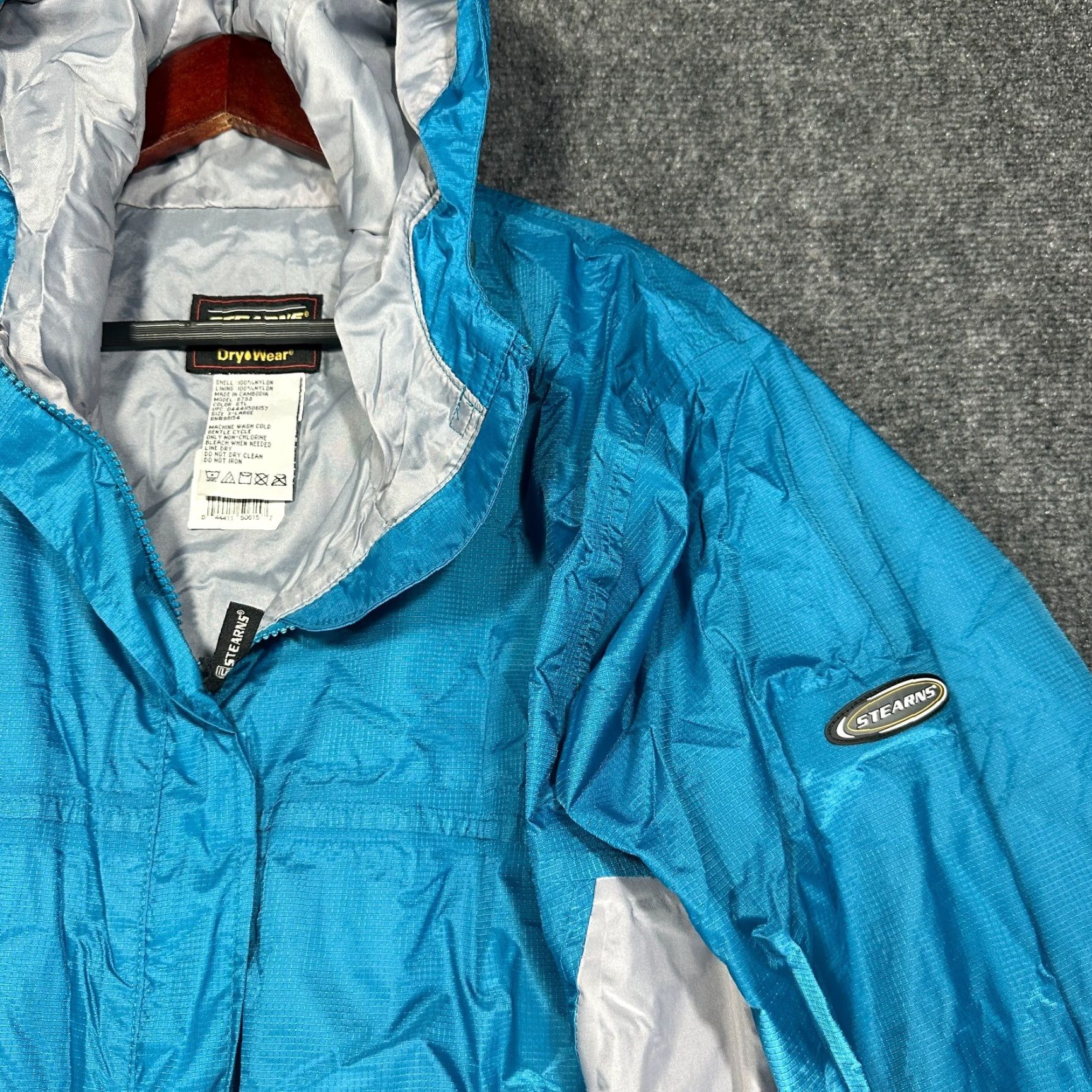 Vintage Stearns Dry Wear Jacket Womens XL Blue Nylon Zip Up Hooded Pockets Boating Size XL / US 12-14 / IT 48-50 - 7 Thumbnail