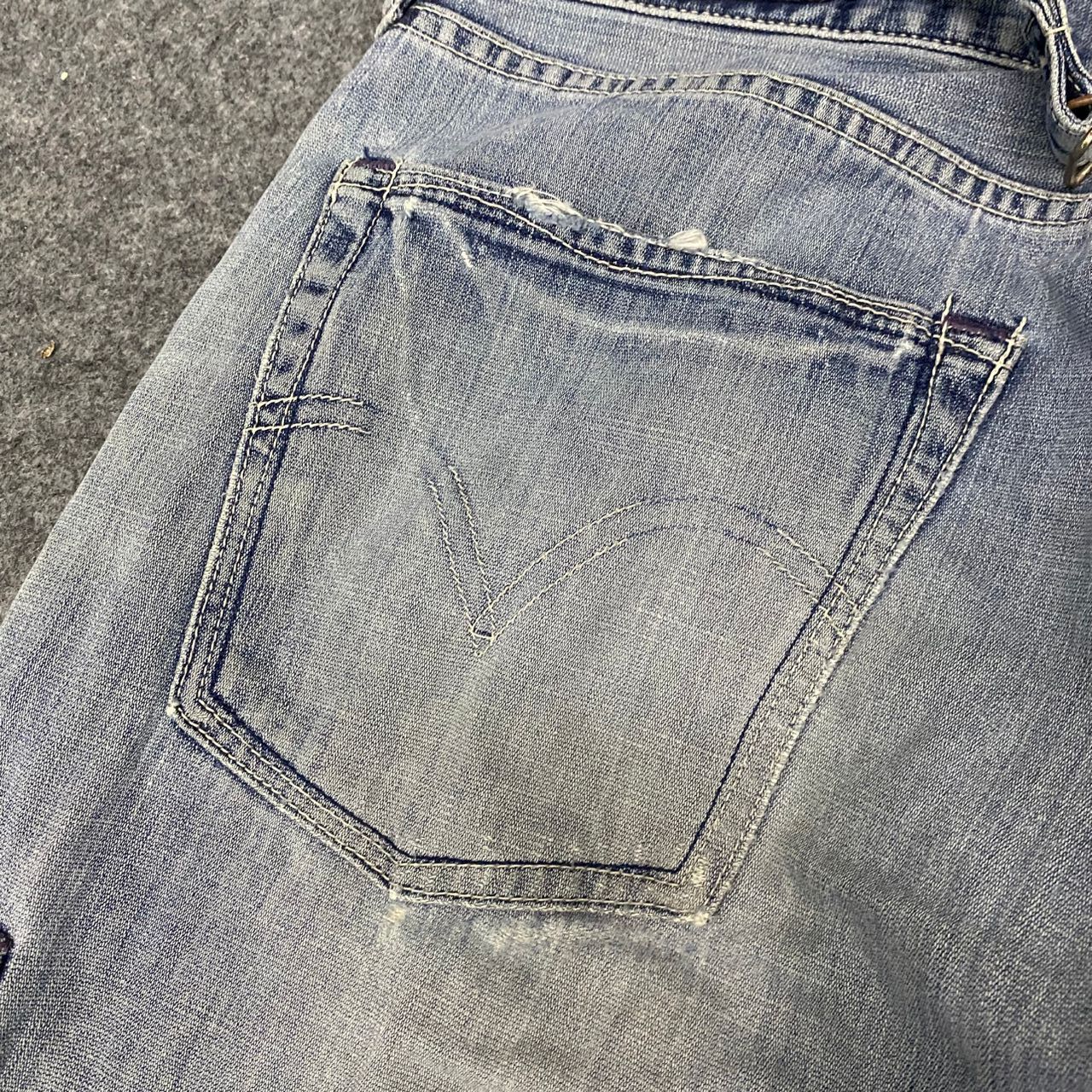 Japanese Brand 💥Vintage Levis Buckle Back Carpenter Distressed Distressed Size US 34 / EU 50 - 14 Thumbnail