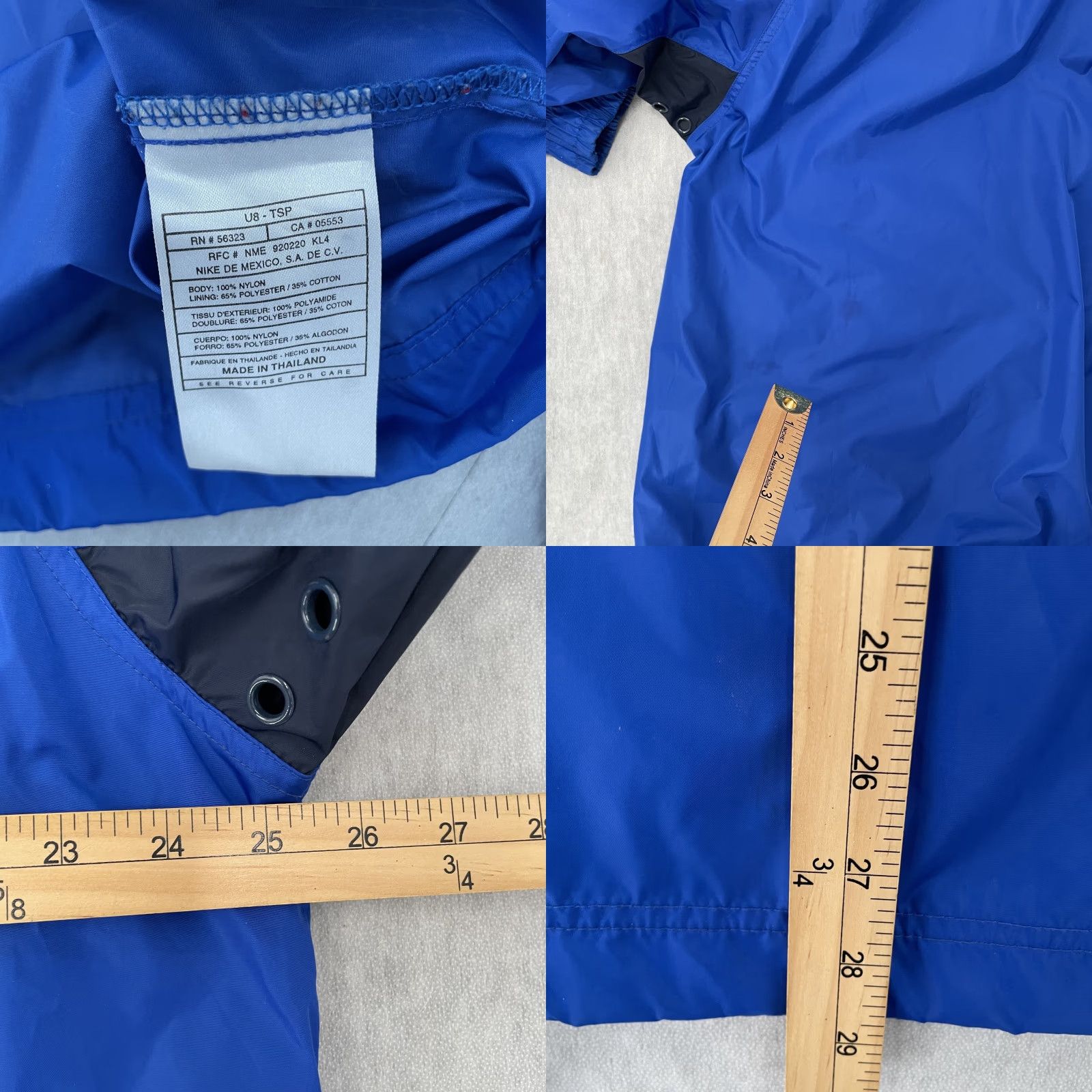 Nike VINTAGE Nike Windbreaker Jacket Adult Medium Blue 1/2 Zip Hooded Casual 90s Mens Size US M / EU 48-50 / 2 - 8 Thumbnail