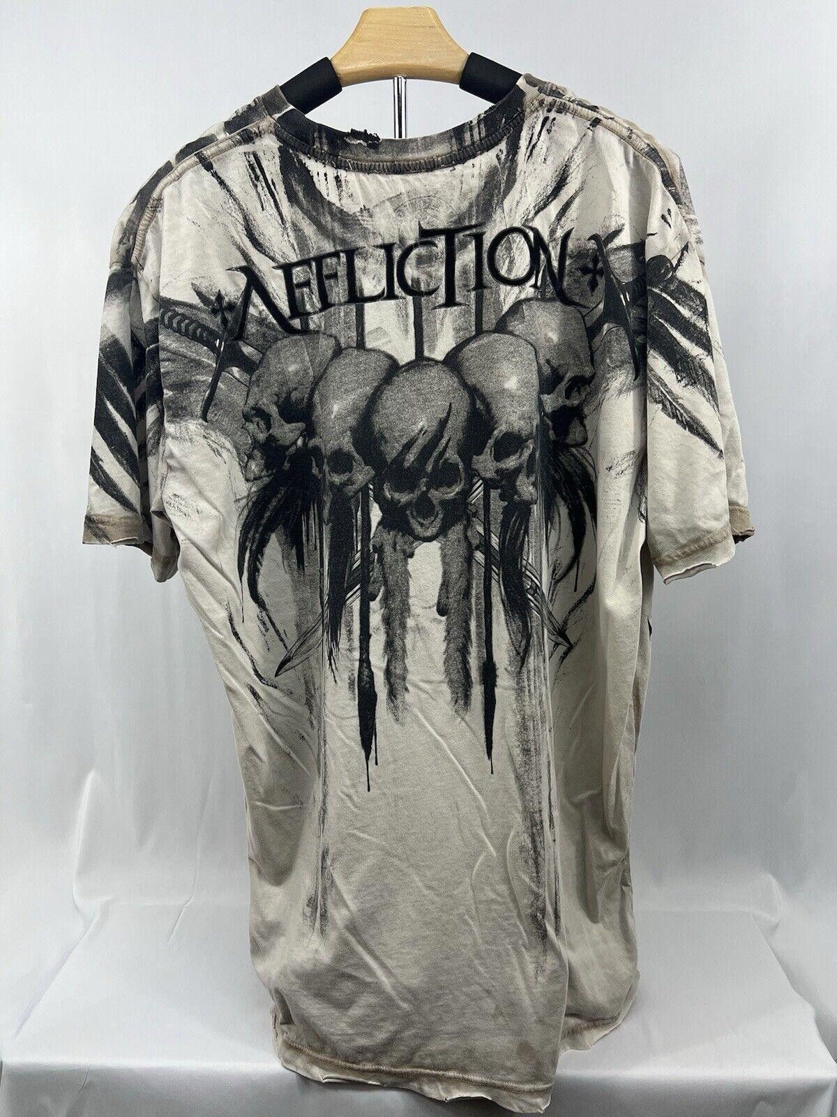 Affliction Affliction Live Fast Skulls Grunge Goth, Size Mens 2XL,#TG Size US XXL / EU 58 / 5 - 5 Thumbnail