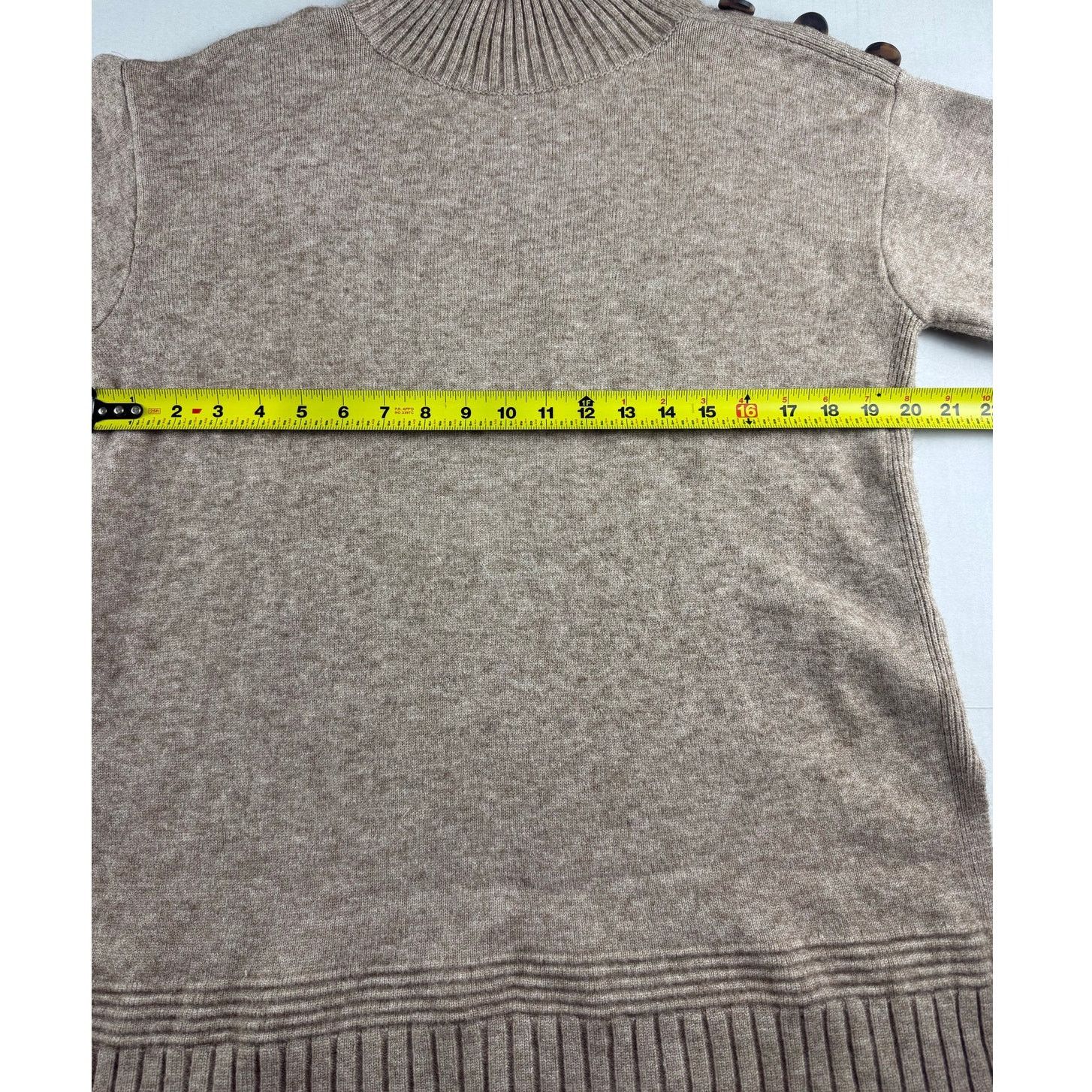 Anthropologie Anthropologie Oatmeal Mock Neck Margarita Tunic Sweater S Size S / US 4 / IT 40 - 8 Thumbnail