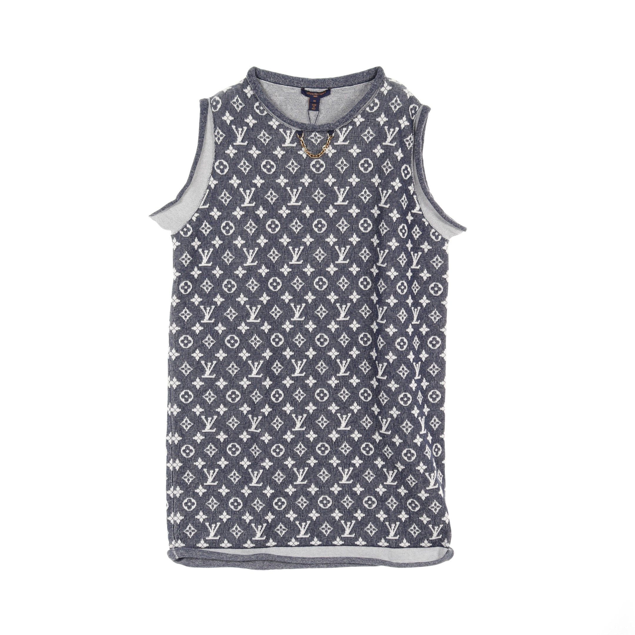 Louis Vuitton Louis Vuitton Lv Remix Monogram Jacquard Tank Top Wool Dark Blue Size ONE SIZE - 1 Thumbnail