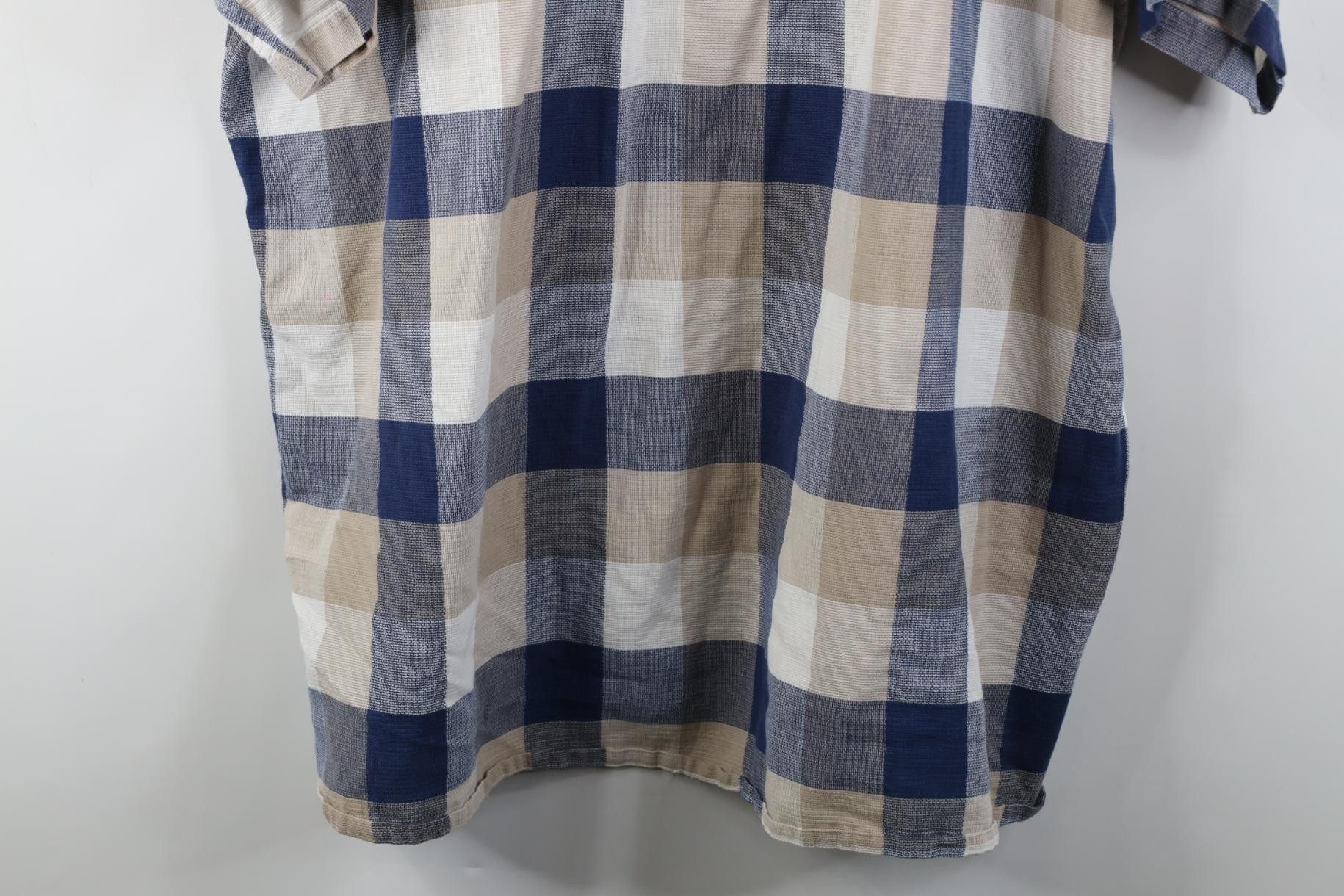 L.L. Bean Vintage 90s LL Bean Knit Short Sleeve Button Shirt Plaid Size US XXL / EU 58 / 5 - 11 Thumbnail