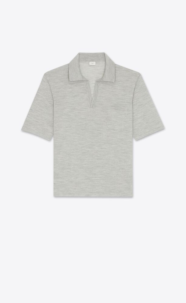 o1s1wg110624 Polo Shirt in Wool in Grey