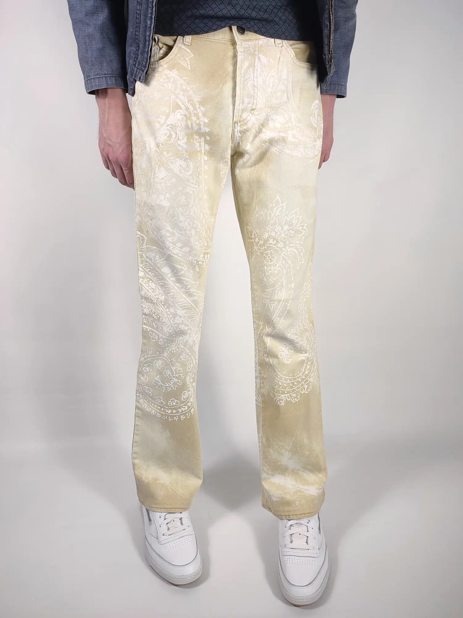 Just Cavalli Vintage Roberto Cavalli Bandana Paint Pants Size US 30 / EU 46 - 7 Thumbnail