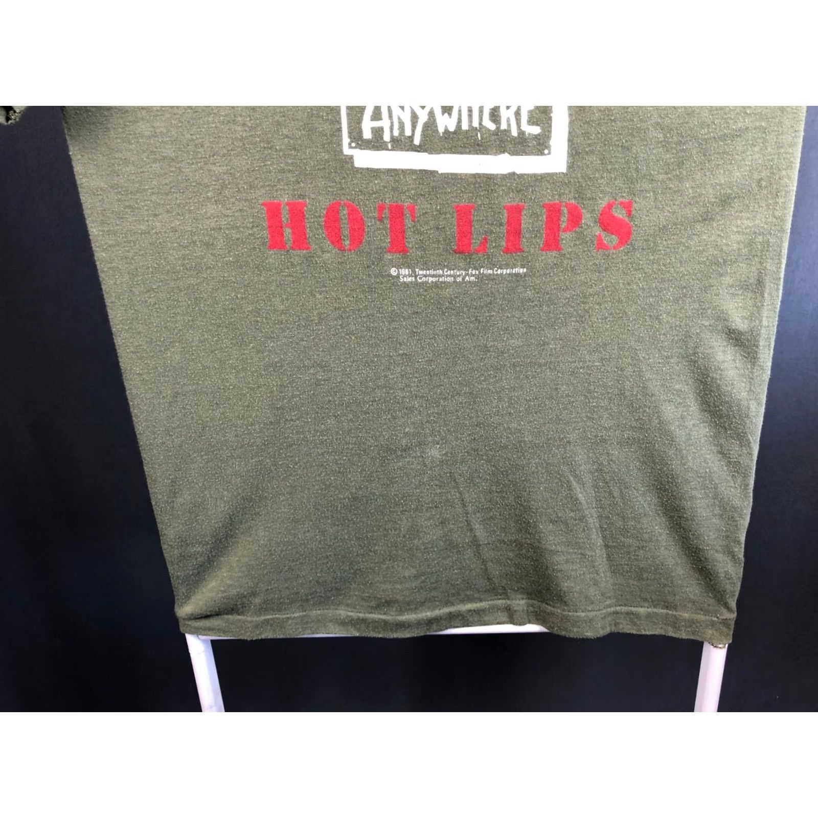 Vintage M.A.S.H. Hot Lips Vintage T-Shirt Cotton Men L Green 80s Movie Twentieth Century-Fox Vintage Mens T-Shirt Size US L / EU 52-54 / 3 - 6 Thumbnail