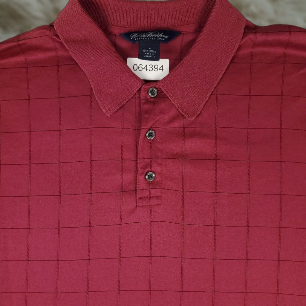 Brooks Brothers Brooks Brothers Polo Shirt Mens Size Large Red Check Casual Short Sleeve Size US L / EU 52-54 / 3 - 1 Thumbnail