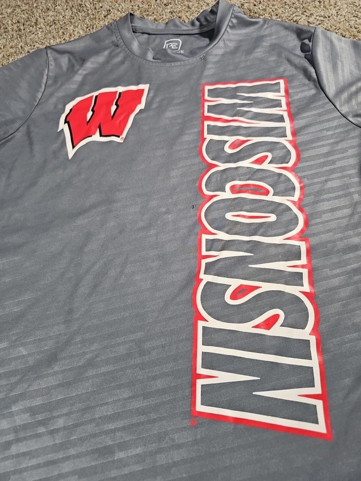 Designer Pro Edge Knights Apparel Wisconsin Badgers Athletic Tshirt M Size ONE SIZE - 2 Thumbnail
