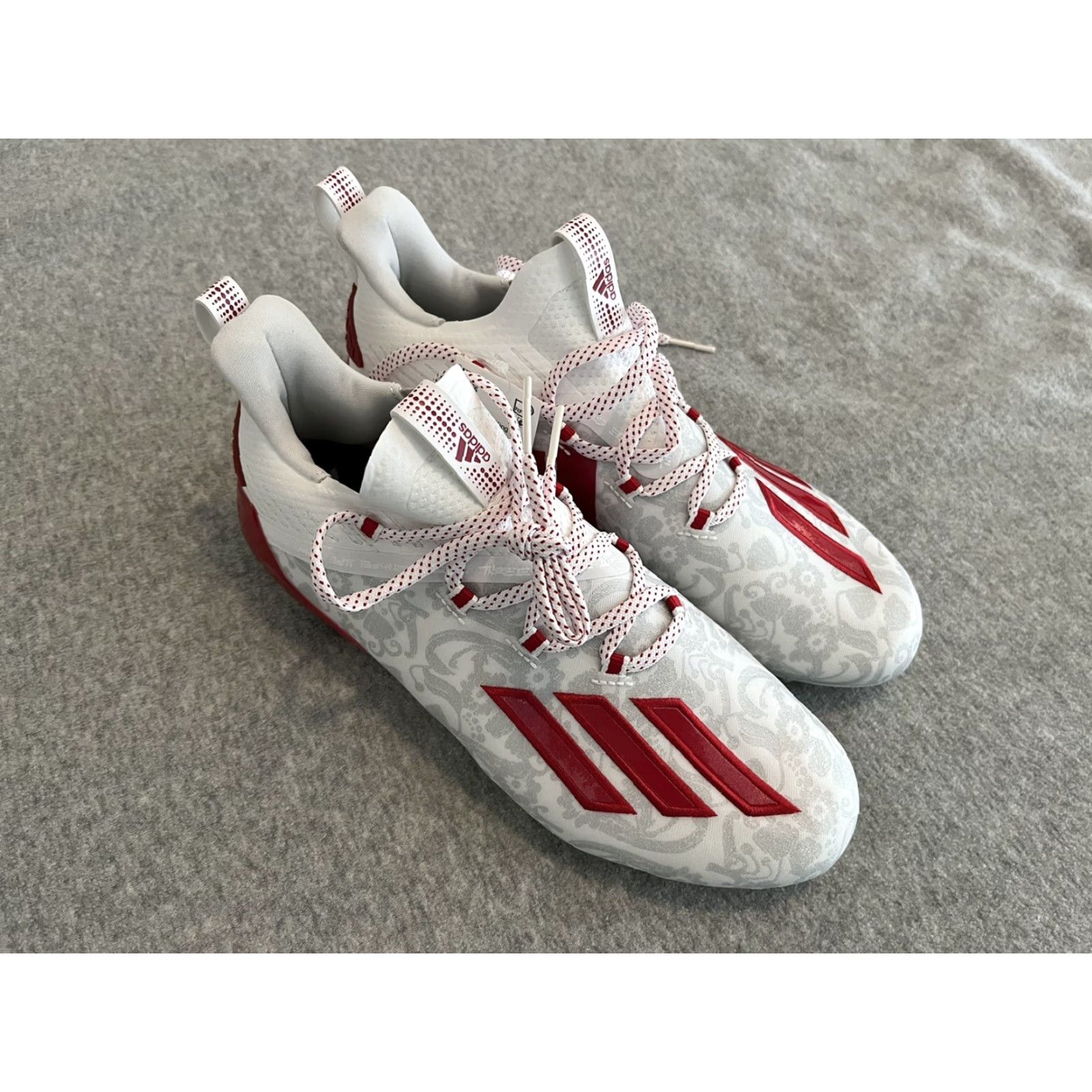 Adidas Adidas Adizero Cleat Football Mens Size 8 Floral White Red FU6708 Multicolor Cleat Adizero Football Shoes Mens Size US 8 / EU 41 - 2 Thumbnail