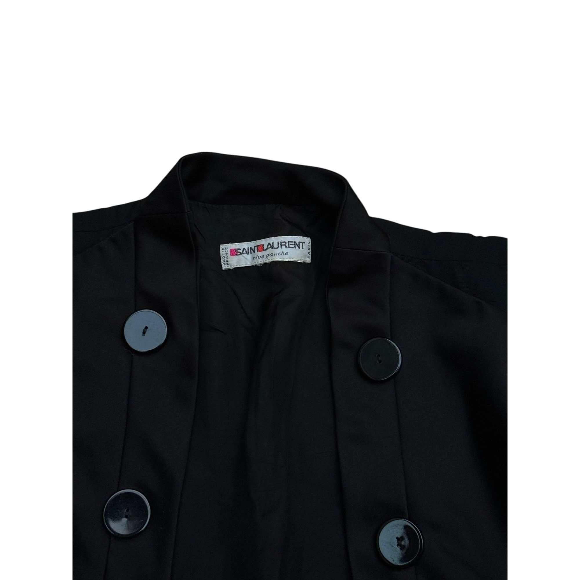 Yves Saint Laurent 1970s Vintage Black Wool Dress Size M / US 6-8 / IT 42-44 - 7 Thumbnail