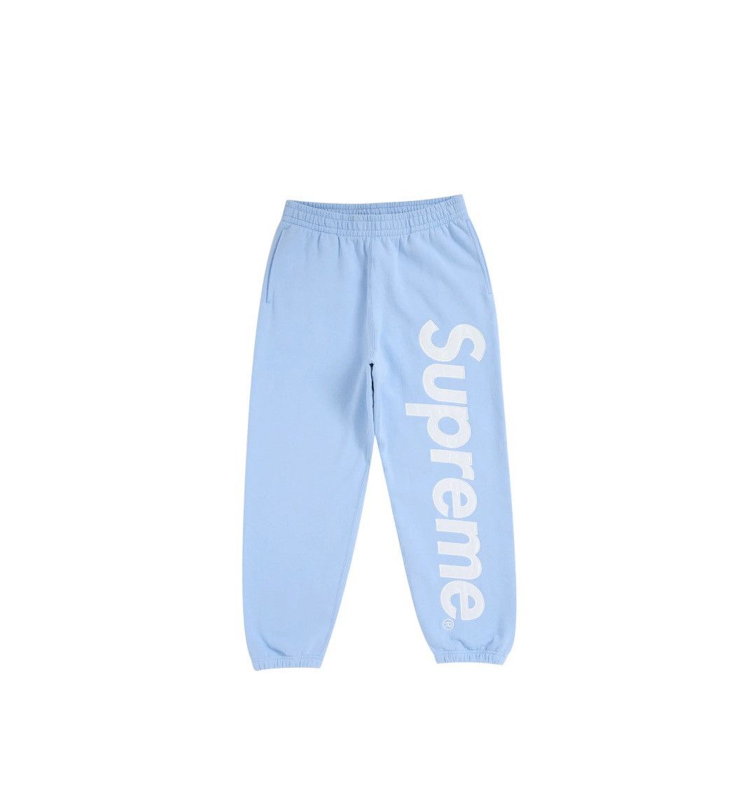Supreme Supreme Satin Applique Sweatpant Fw24 Light Blue Size: L 