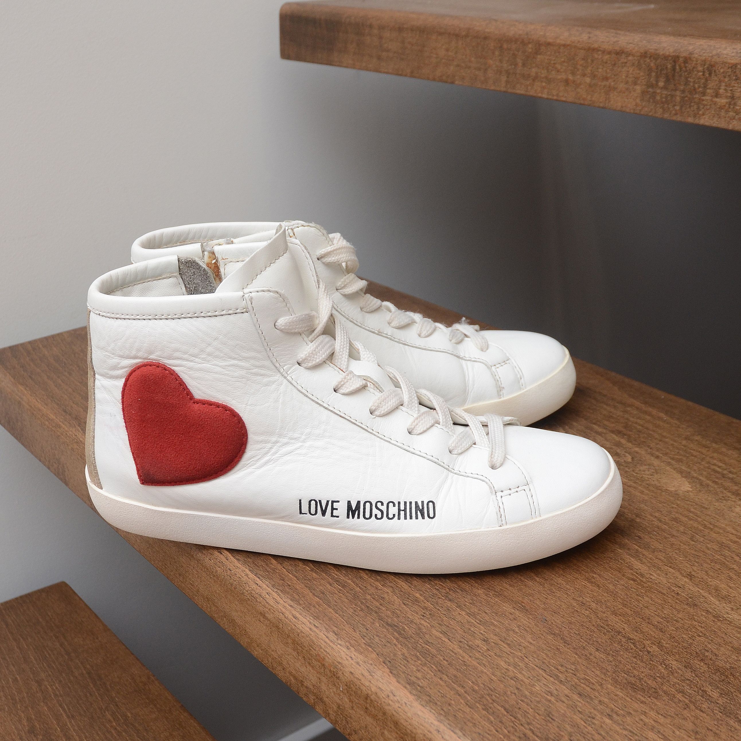 Love Moschino Love Moschino Women's White Mid Top Sneakers Size 35 EU Size US 4 / IT 34 - 4 Thumbnail