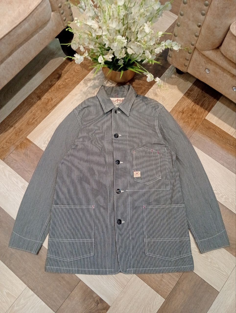 Sugar Cane SUGARCANE TOYO ENTERPRISE HICKORY STRIPE WORK COAT - SIZE 40 Size US L / EU 52-54 / 3 - 2 Thumbnail