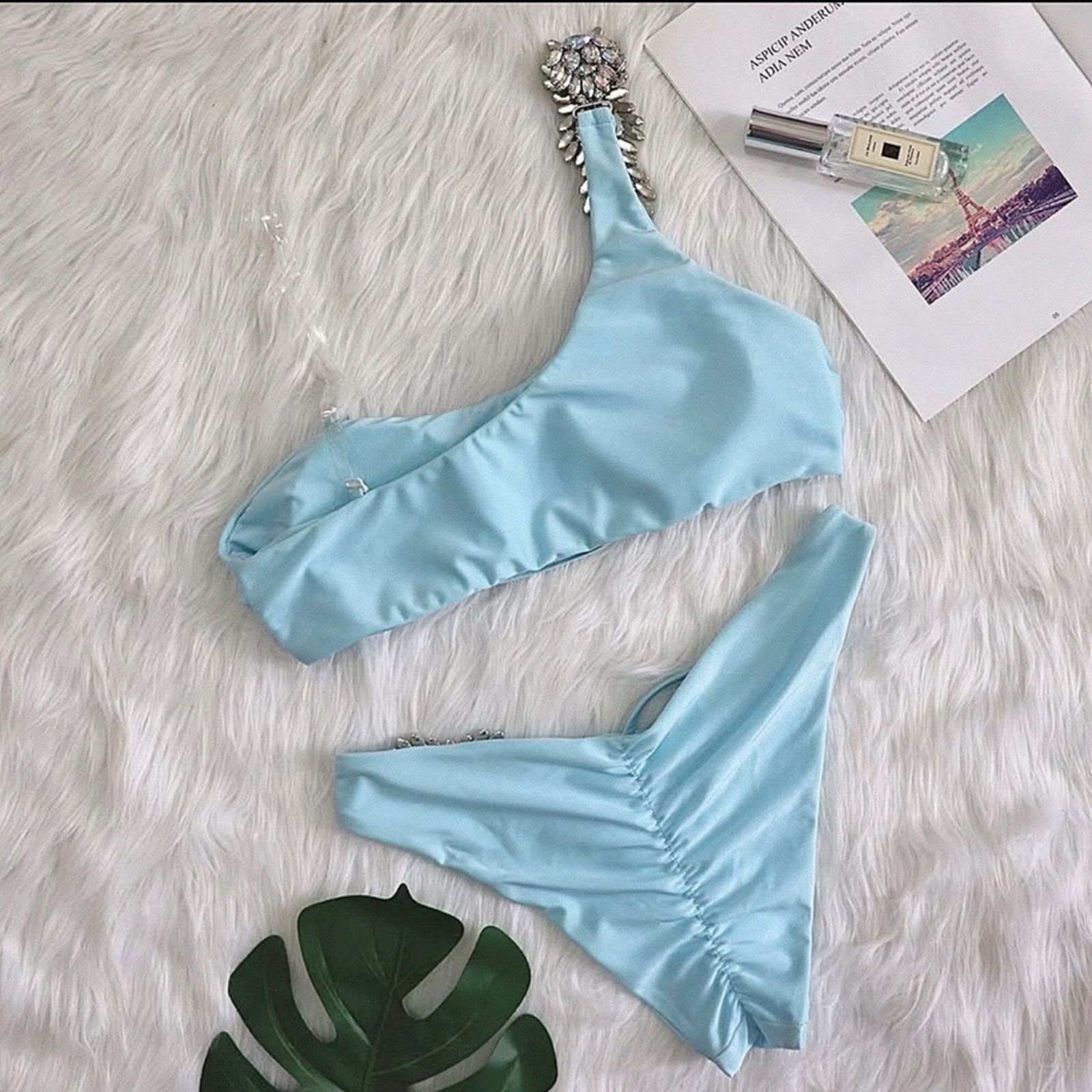 Other New Y2K Elegant Blue Women's 2 piece Swiwsuit Bikini size XS Size ONE SIZE - 9 Thumbnail