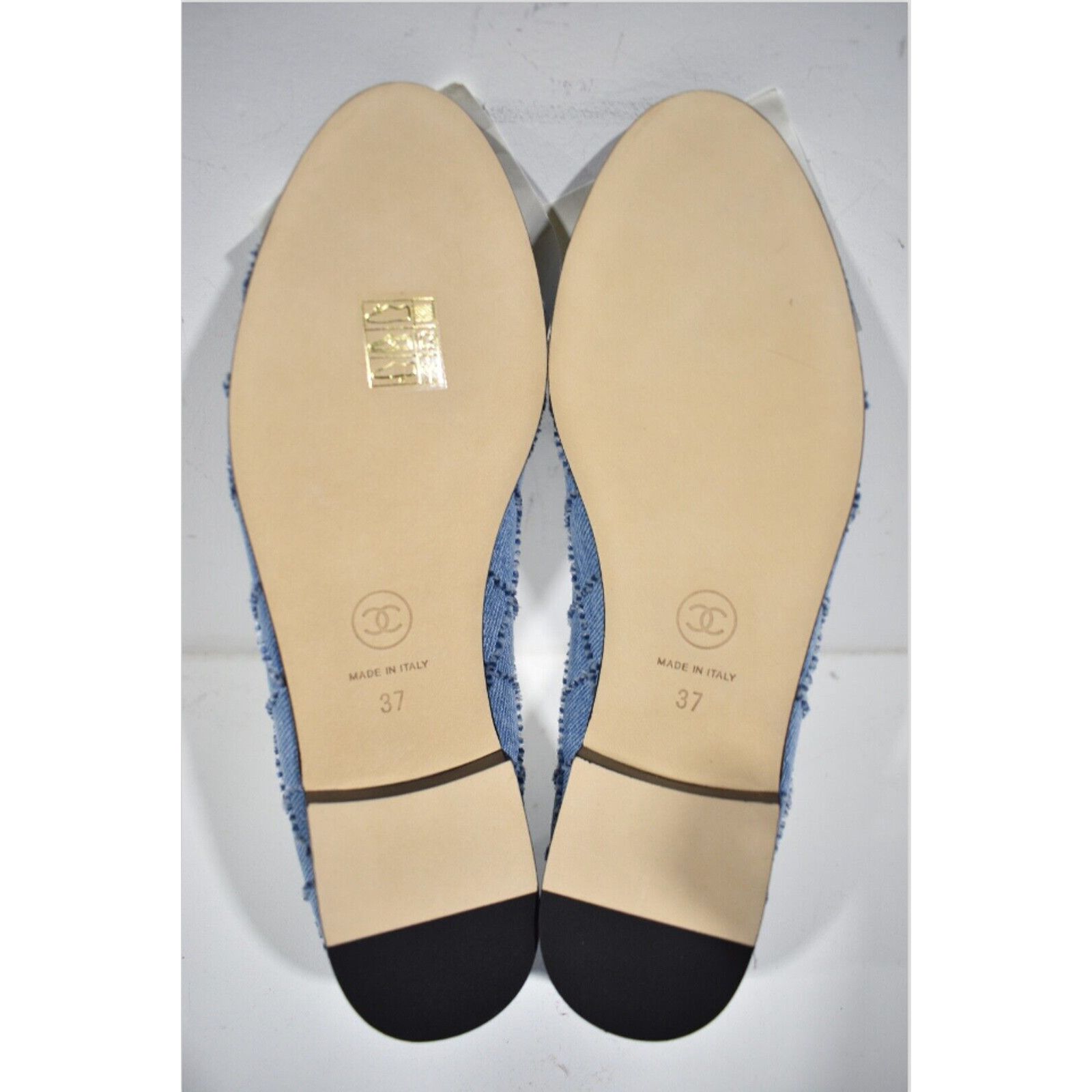 Chanel 23P Denim CC Logo Cap Toe Bow Tie Ballet Ballerina Flat 37 Size US 7 / IT 37 - 12 Thumbnail