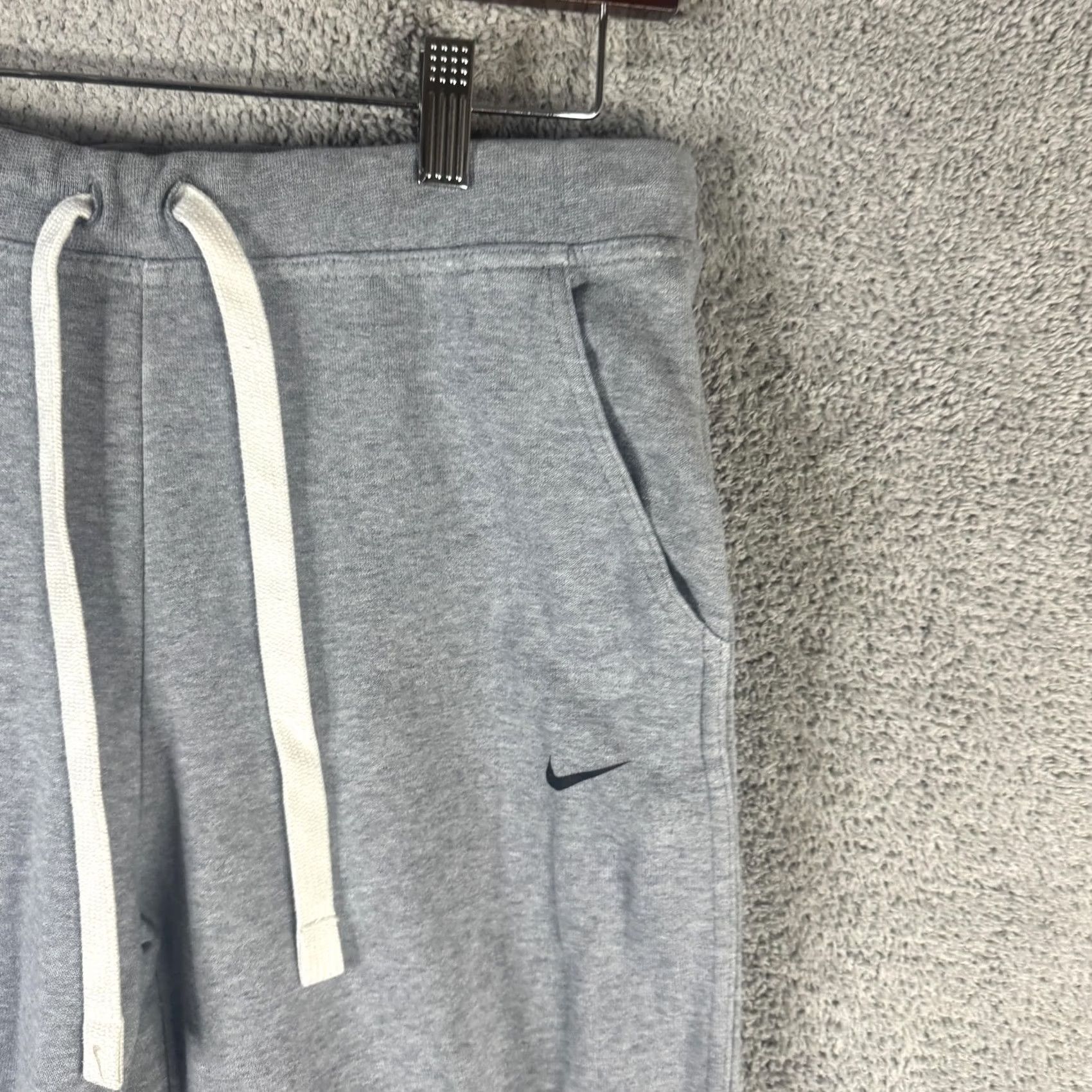 Nike Nike Dri-FIT Sweatpants Mens Small Gray Joggers Cuffed Swoosh Logo Tight Tapered Casual Activewear Size US 29 - 3 Thumbnail
